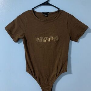PrettyLittleThing Brown Bodysuit